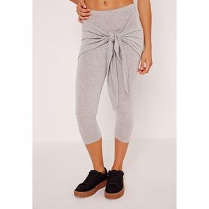 Missguided tie front leggings- tan